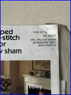Bucilla Floral Cameo Cross Stitch Embroidery Kits Quilt & Pillow Shams Unopened