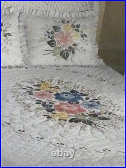 Bucilla Floral Cameo Cross Stitch Embroidery Kits Quilt & Pillow Shams Unopened