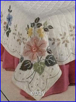 Bucilla Floral Cameo Cross Stitch Embroidery Kits Quilt & Pillow Shams Unopened