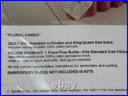 Bucilla Floral Cameo Cross Stitch Embroidery Kits Quilt & Pillow Shams Unopened