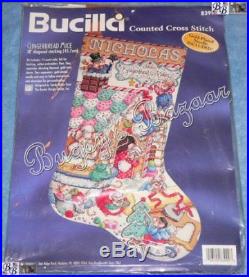 Bucilla GINGERBREAD MICE Stocking Counted Cross Stitch Christmas Kit Orton, 83999