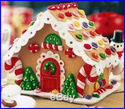 Bucilla Gingerbread House Felt Christmas 3D Home Decor Kit #85261, Cookies