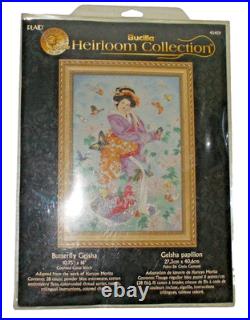 Bucilla Heirloom Butterfly Geisha Heirloom Collection 45459 10.75 IN x 16 IN