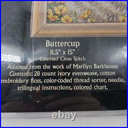Bucilla Heirloom Collection Cross Stitch Kit Buttercup Kitty Cat Butterfly Rare