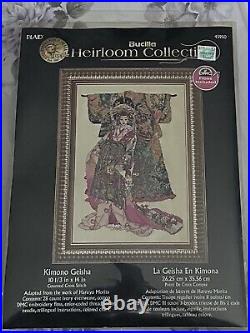 Bucilla Heirloom Collection Cross Stitch Kit KIMONO GEISHA Rare #45950