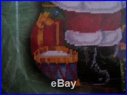 Bucilla Holiday Christmas Needlepoint Stocking Kit, SANTA & TOYS, Bear, Tree, 60767