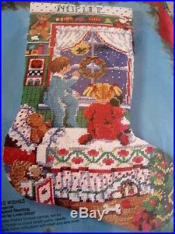 Bucilla Holiday Needlepoint Stocking Kit, CHRISTMAS WISHES, Gillum, 60721, Size 18