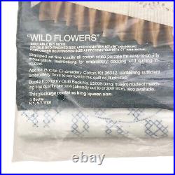 Bucilla Jiffy Cross Stitch Quilt Wild Flowers King/Queen Size 3634 USA withExtras