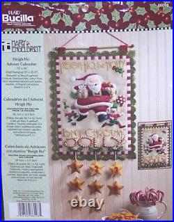 Bucilla Mary Engelbreit HEIGH HO SANTA Felt Christmas Advent Calendar Kit #86098
