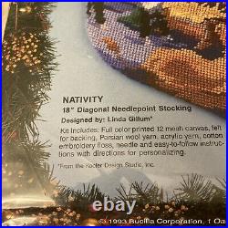 Bucilla NATIVITY Needlepoint Christmas Stocking Kit by Linda Gillum #60712 NEW