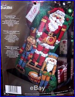 Bucilla NUTCRACKER TRIO Felt Christmas Stocking Kit VERY RARE Factory Direct OOP