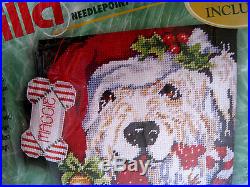 Bucilla Needlepoint Stocking Kit, PUPPIES FOR CHRISTMAS, Gillum, 60770, Dogs, Size 18