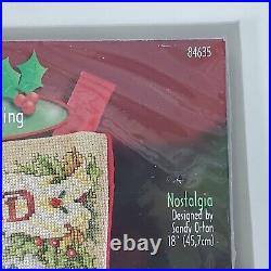 Bucilla Nostalgia 18 Counted Cross Stitch Stocking Kit #84635 Sealed