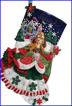 Bucilla PRINCESS Felt Christmas Stocking Kit Cinderella Fairy Original