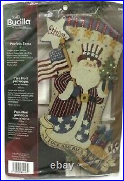 Bucilla'Patriotic Santa' Felt Christmas Stocking Kit #85430 I Love America