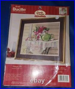 Bucilla Plaid Sandy Clough Cottage Tea Counted Cross Stitch Kit #43743