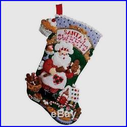 Bucilla SANTA'S SWEET SHOP Felt Christmas Stocking Kit FACTORY DIRECT OOP18 NEW