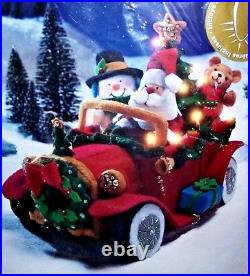 Bucilla SANTA'S VINTAGE CAR Felt Christmas Kit Lighted NEW RARE FACTORY DIRECT