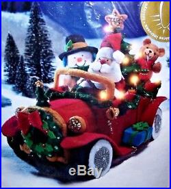 Bucilla SANTA'S VINTAGE CAR Felt Christmas Kit Lighted NEW VERY RARE 85329