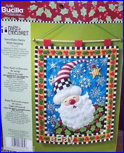 Bucilla SNOWFLAKE SANTA ENGELBREIT Felt Christmas Wall Hanging Kit OOP RARE