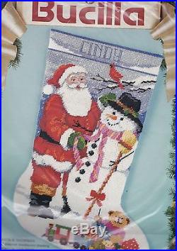 Bucilla Santa & Snowman Christmas Holiday Toys Needlepoint Stocking Kit 60713 E