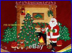 Bucilla Santa's Lodge 43 Felt Christmas Tree Skirt Kit #84276, Fishing, Cabin