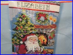 Bucilla Santas Visit Felt Christmas Stocking Kit 1990 18 Needlepoint 60702