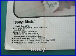 Bucilla Stamped Cross Stitch Quilt Kit Song Birds Double Embroidery Floss UFO