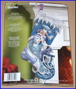 Bucilla / Stanziani Snow Queen Felt / Jeweled Christmas Stocking Kit NIP 18