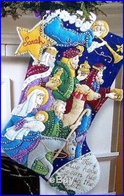Bucilla THE PROCESSION Felt Christmas Stocking Kit-RARE Nativity Jesus NEW F. D
