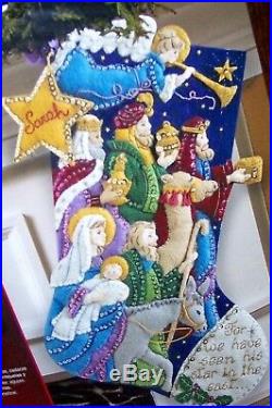 Bucilla THE PROCESSION Felt Christmas Stocking Kit-RARE Nativity Jesus NEW F. D