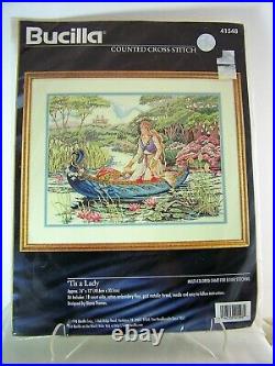 Bucilla TIS A LADY Counted Cross Stitch Kit #41548 Diana Thomas 1998 New Sealed