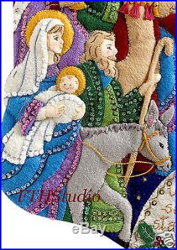 Bucilla The Procession 18 Felt Christmas Stocking Kit #86055 Jesus Nativity