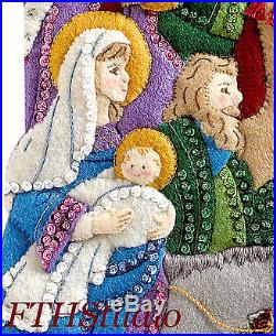 Bucilla The Procession 18 Felt Christmas Stocking Kit #86055 Jesus Nativity