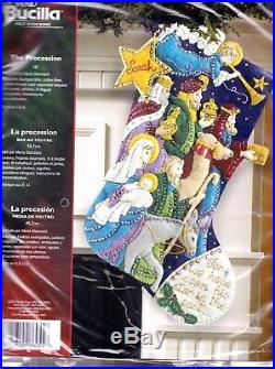 Bucilla The Procession Christmas Nativity Manger Star Felt Stocking Kit 86055