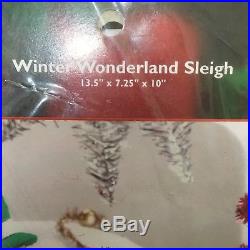 Bucilla WINTER WONDERLAND SLEIGH Snowman Reindeer Felt Centerpiece Kit Sealed