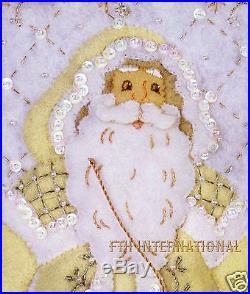 Bucilla White Christmas 18 Felt Stocking Kit #85318 Santa, Gold & Cream, 2006