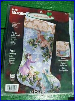 Bucilla Winter Fairies Christmas Needlepoint 18 Stocking Kit 84649 Rare
