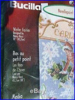 Bucilla Winter Fairies Christmas Needlepoint 18 Stocking Kit 84649 Rare