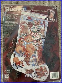 Bucilla needlepoint stocking kit a wildlife Christmas