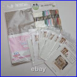 CCN Glitter Village, counted cross stitch 9 patterns with DMC floss & linen kit