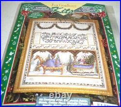 CHRISTMAS SAMPLER Counted Cross Stitch Kit TERESA WENZTLER Horse Sleigh RARE NEW