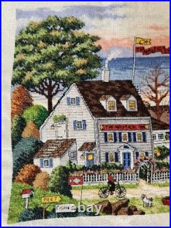 COMPLETED 1999 Dimensions Gold Collection COZY COVE Cape Cod Cross Stitch Kit