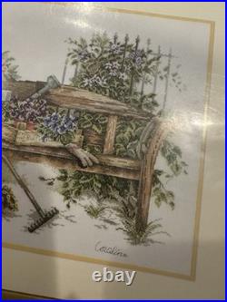 COUNTED CROSS STITCH KIT LANARTE Garden Bench Kit By Coraline OOP RARE
