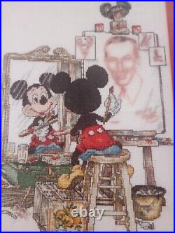 COUNTED CROSS STITCH Walt Disney's Self Portrait Finished Framed