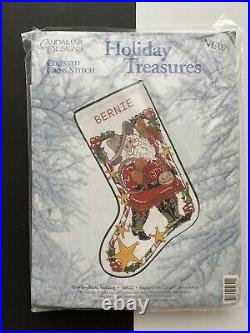 COWBOY SANTA Christmas Stocking Kit Sheriff Lasso, Candamar Cross Stitch 50822 E