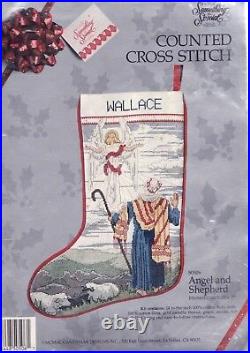 Candamar Angel and Shepherd Nativity Christmas Cross Stitch Stocking Kit 50506
