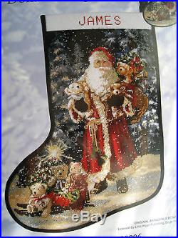 Candamar Christmas Needlepoint Stocking Holiday Craft Kit, SANTA, Gelsinger, #30896