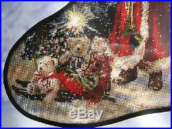 Candamar Christmas Needlepoint Stocking Holiday Craft Kit, SANTA, Gelsinger, #30896