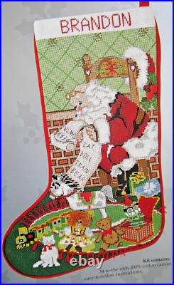 Candamar Designs Santa and Toys Needlepoint Stocking Kit Candamar Designs Santa and Toys Needlepoint Stocking Kit